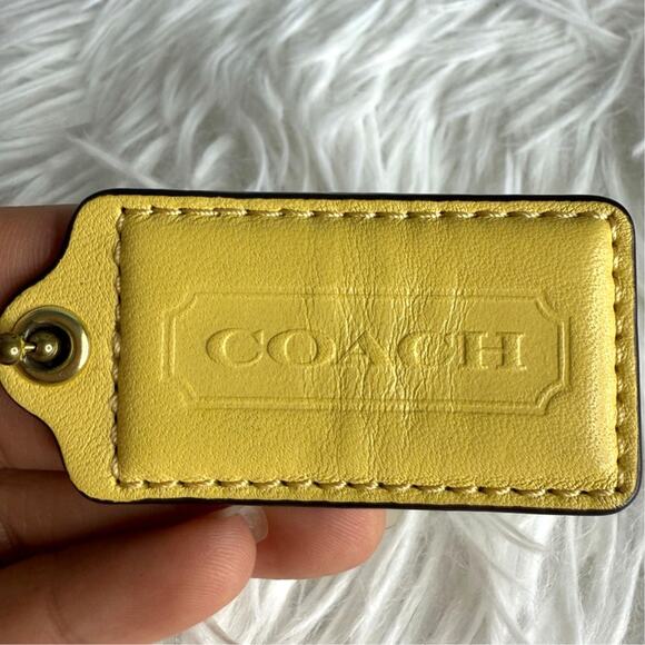 2.5" COACH Yellow Replacement Fob Bag Charm Hang tag Hangtag - Picture 1 of 2